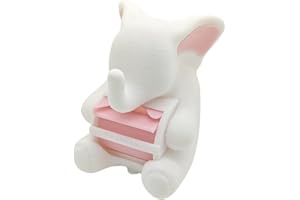 RhyNSky Elephant Stamp Roll Dispenser - Postage Stamp Holder for Roll of 100 Stamps, Stamps NOT Included, 1.18" Core, White, C02