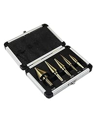 Juego de brocas escalonadas de acero de alta velocidad para taladro con caja de aluminio, 5 piezas, cobalto, 50 tamaños