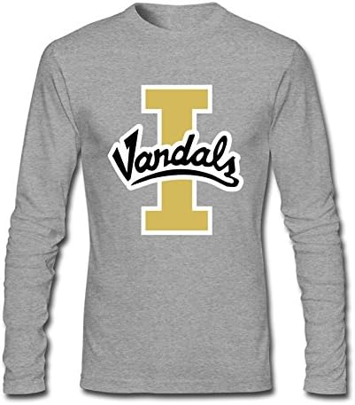TLMKKI Men's Idaho Vandals Long Sleeve T-shirt Grey XL