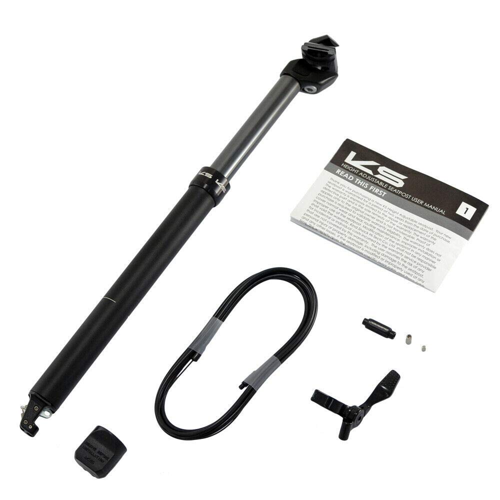 Kind Shock Metal Road Bike Dropper Seatpost Remote, 27.2mm Diameter, 120mm Travel, Black