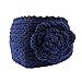 Voberry® Women Crochet Headband Knit Hairband Flower Winter Ear Warmer Headwrap (DarkBlue)