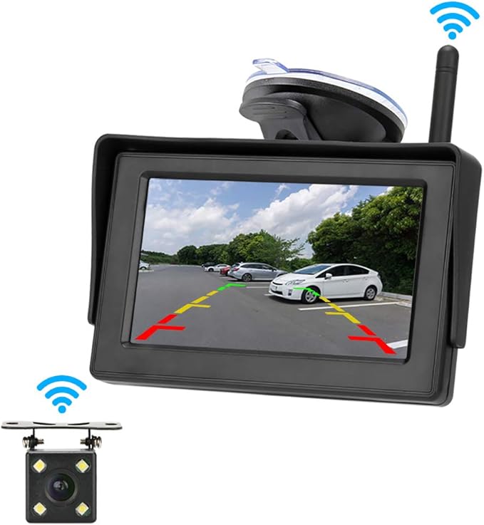 Car Wireless Reversing Camera Monitor Kit 4.3" LCD Backup Camera IP68