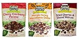 Salad Pizazz Salad Topping 3 Flavor Variety Bundle: (1) Pizazz Cherry Cranberry Pecano, (1) Pizazz Mango Honey Macadamia Delight, and (1) Pizazz Dried Cherries & Glazed Walnuts, 3.5-3.75 Oz Ea