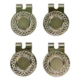 4 Silver Magnetic Hat Clips for Metal Golf Ball Markers (Type #1)