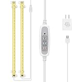 Mosthink LED Plant Grow Light Strips Full Spectrum for Indoor Plants with Auto ON / Off Timer, 48 LEDs / 4 Dimmable Levels, S