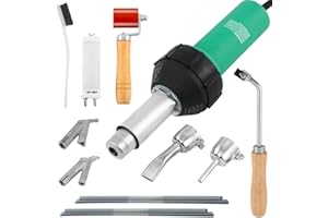 AMBIENCEO Iglobalbuy 110V 1600W Hot Air Torch Plastic Welding Gun Welder Pistol Hot Air TPO Welder Kit for Roofing, Includes Nozzles, Roller and Plastic PVC Rods