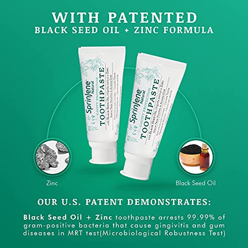 Sprinjene Natural SLS Free Toothpaste with Fluoride for Cavity Protection of Teeth, Gum Health
