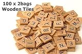 Fuhaieec 200wood 200Scrabble Letter Tiles, 2-Sets, Wood (Pack of 2 )