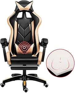 Bseack Silla reclinable de Piel ergonómica con reposapiés, cojín de