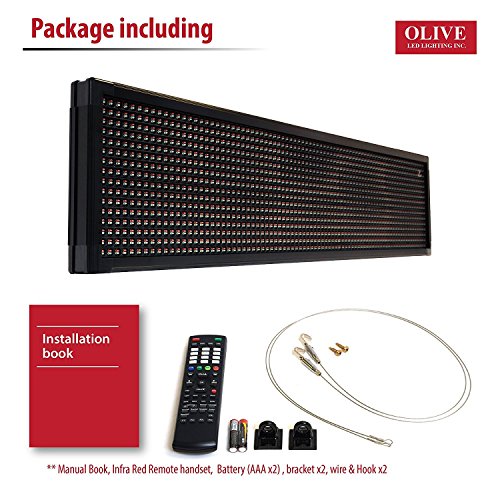 OLIVE LED Sign 3Color, RBP, P20, 15"x78" IR Programmable Scrolling Outdoor Message Display Signs EMC - Industrial Grade Business Ad machine. - Thumbnail 7