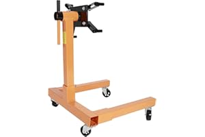 BACLAUGH 1250LB Capacity Steel Rotary Engine Stand Rotating Folding 360 Degree Adjustable Mounting Head with 4 Ball-Bearing Swivel Caster Wheels