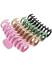 TOCESS Big Hair Claw Clips 4 Inch Nonslip Large Claw Clip for Women Thin Hair, 90's Strong Hold Hair Clips for Thick Hair, 4 Colors Available (4 Packs)