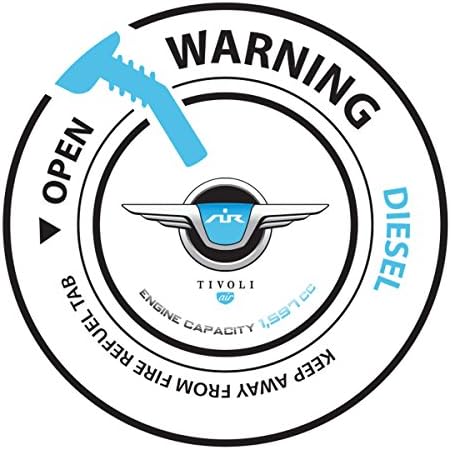 Four1Korea Only Diesel/Gasoline Fuel Door Cover Cap Gas Tank Protecting Wrong Refueling Decal sticker for Ssangyoung Tivoli XLV 2016 2017 Tivoli Air 2016 2017 (Diesel-Black)
