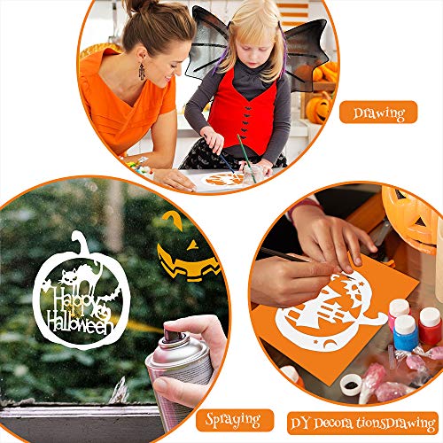 image for Mocoosy Halloween Stencils Template - DIY Pumpkins Stencils Set Kids P