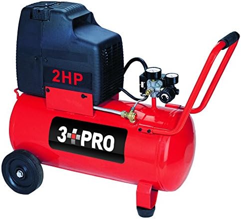 3 PRO ACW2030BH Oil Free 8 gal Hot Dog Compressor, 30 x 9 x 24", Black and Red