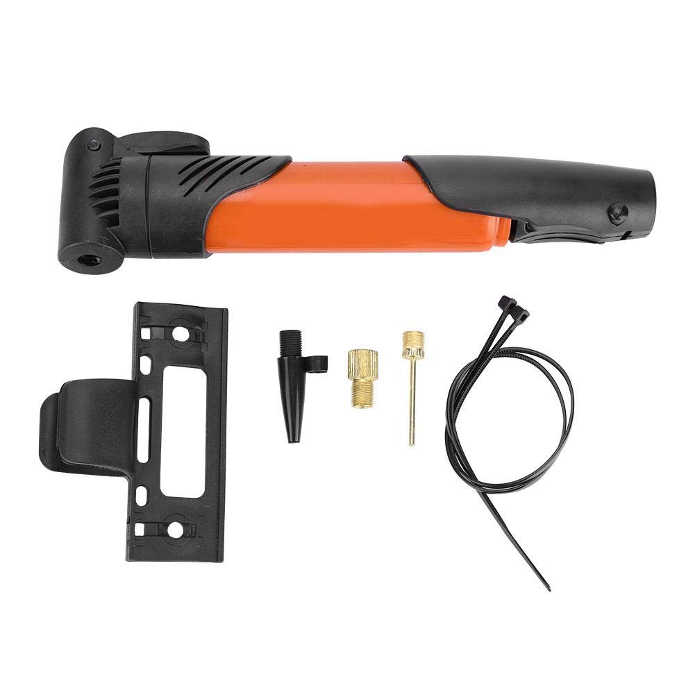 Mini Bike Pump Compact 3-Section Bicycle Frame Pump With Frame Mounting Kit(Orange)