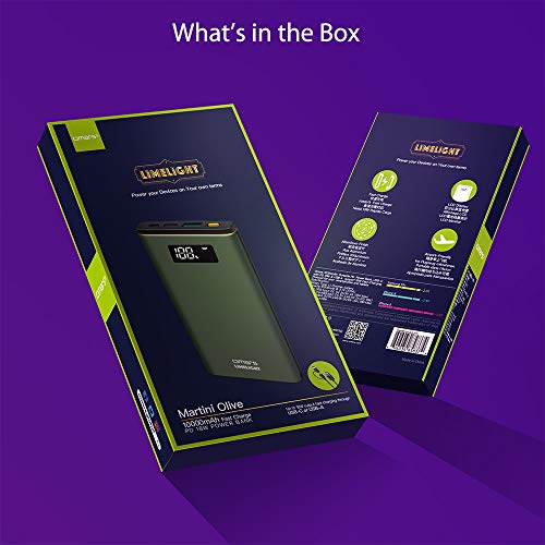 USB C Power Bank Omars 10000mAh USB-C Portable Charger with 18W Power Delivery Battery Pack Portable Phone Charger Compatible with iPhone Xs/XR/XS Max/X / 8, iPad Pro, Galaxy S9, Switch - Green