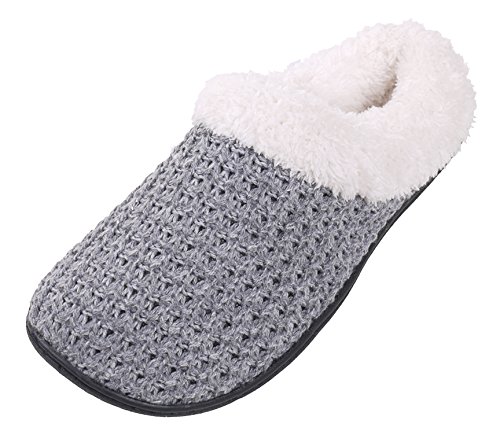 Beverly Rock Womens "Sweater" Fleece Lined Clog Slippers (Grey) XL