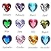 RUBYCA Mix Color Heart Birthstone Crystal Glass Floating Charms fit Living Memory Locket 5mm 48 Pcs