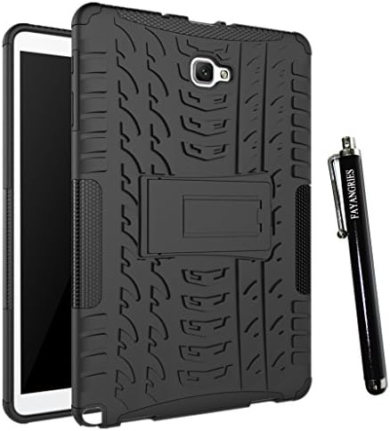 FAYANGRIES Case For Samsung Galaxy Tab A 10.1 (2016) SM-P580 /P585, Soft Flexible TPU + Hard PC Hybrid Bumper Anti Slip Stand Back Protection Tablet Cover + 1 Stylus Touch Screen Pen
