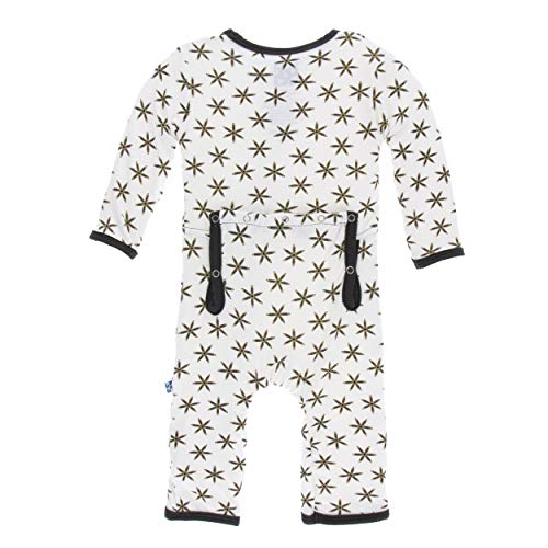 Kickee Pants Little Boys Print Coverall with Snaps - Natural Star Anise, 18-24 Months
