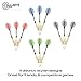 Darts - Pack of 12 Steel Tip 18g By Bullseye Sports - 4 Stylish & Fun Designs (Dartboard Stripe). Aluminum Grip Stems with Extra Flights - Perfect Christmas/Birthday Gift Set For Beginners
