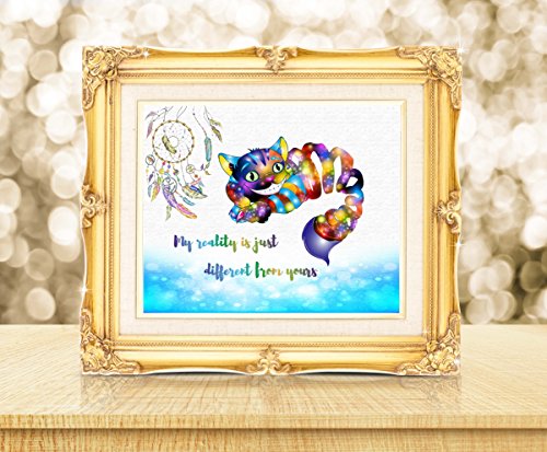 Uhomate-Alice-in-Wonderland-Cheshire-Cat-Alice-Wonderland-Home-Canvas-Prints-Wall-Art-Inspirational-Quotes-Wall-Decor-Living-Room-Bedroom-Bathroom-Artwork-C022-8X10