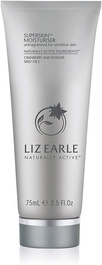 Liz Earle SUPERSKIN Moisturiser for sensitive skin UNFRAGRANCED 75ml SUPERSIZED (boxed) with Cranberry & Rosehip Seed oils