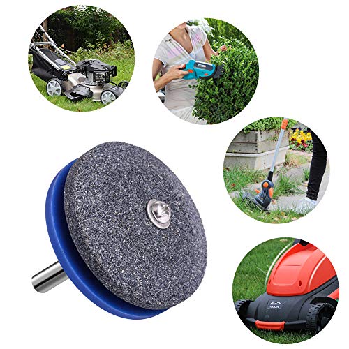 YOLIYANA Universal Lawnmower Blade Sharpener Lawn Mower Sharpener Grinder Wheel Stone Fit for Any Power Drill Hand Drill (4 Pack) - Thumbnail 4