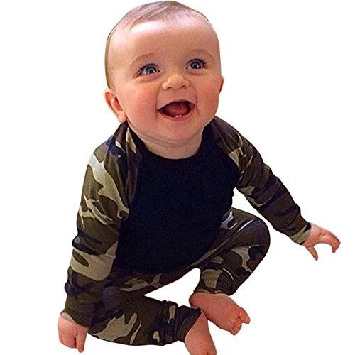 Zhengpin Camouflage Newborn Baby Toddler Tops +Long Pants 2pcs Outfits Set Clothes