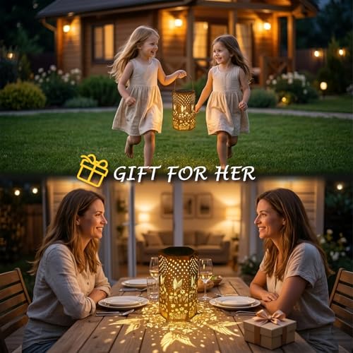 Eandisom Birthday Gifts for Women - Garden Decor Hummingbird Solar Lanterns Outdoor Waterproof, Mothers Day Gifts for Mom Grandma, Hanging Solar Lights Outside for Yard, Patio
