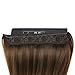 Sunny Invisible Hair Extensions Crown Human Hair Ombre Brown Mix Blonde Fish Line Wire One Piece Clip in Real Human Hair Extensions 80g 18Inch