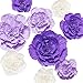 Ling's moment Paper Flower Decorations Set of 9(12''-8'' Assorted), Large Crepe Paper Flowers, Handcrafted Purple & Cream Flowers for Wall, Wedding, Nursery, Bridal Shower, Photo Backdrop, Centerpiece