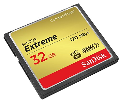 SANDISK Extreme CompactFlash Speicherkarte 32 GB (Für DSLR-Kameras, UDMA7, Schreiben mit 85 MB/s, Übertragen mit 120 MB/s, VPG-20 für Full-HD-Video)