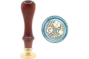 YOLAKIS Flower Wax Seal Stamp Flower Seal Stamp Retro Wood Sealing Stamp for Wedding Envelopes Invitation Decoration (Flowers)