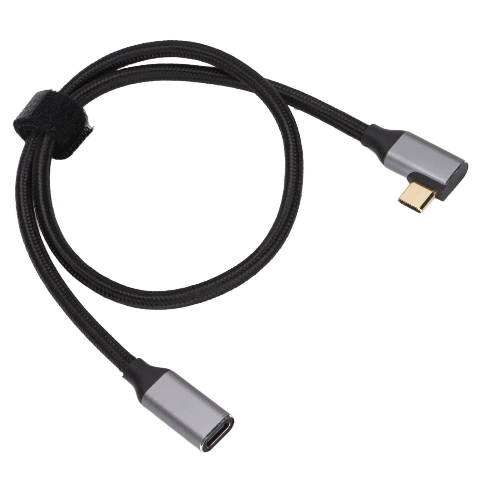 Right Angle USB C Extension Cable, 90 Degree USB-C 3.1 Gen 2 10Gbps Male to Female USB C 4K Video Extender Cord For Mobile Phones, Tablets, Notebooks(50CM)
