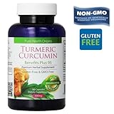 Turmeric Curcumin Capsules | 100% NON-GMO Gluten-FREE | Made in USA |