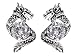 Alilang Silvery Tone Protective Dragon Crystal Rhinestone Stud Earrings