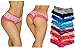 Sexy printed lace trim cotton hipsters boy shorts pack of 6 different colors, All Sorted 1, Small