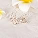 sourjas Gold Hollow Butterfly Brooch Clear Crystal Brooch Pins Elegant Women Girl Jewelry for Wedding Party