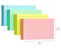 YIZUUN Colored Index Cards 4x6, 160 Pack, Ruled