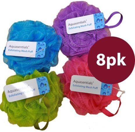 Aquasentials Mesh Pouf Bath Sponge (8 Pack) by Aquasentials