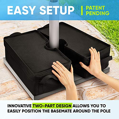 Rhino Detachable Umbrella Base Weight, 18" ~ Fits Any Offset, Cantilever & Any Outdoor Patio Umbrella Stand ~ Easy Set up (Black)