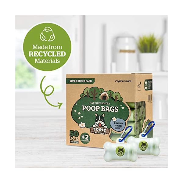 Pogis-Poop-Bags-50-Rolls-750-Dog-Poo-Bags-2-Dispensers-Scented-Leak-Proof-Biodegradable-Poo-Bags-for-Dogs Pogi's Biodegradable Dog Poo Bags - 50 Rolls (750 Dog Bags) +2 Dog Poo Bag Holders - Ultra Thick, Leak-Proof, Scented…