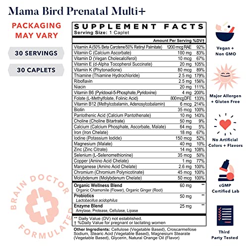 Mama Bird Prenatal Vitamin, Methylated Prenatal Vitamins, Organic Blend