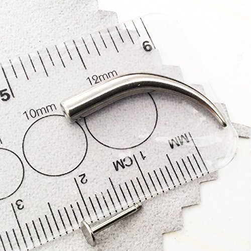 Labret SPIKE piercing screw lip ring, Curved Disturbed talon claw, 16