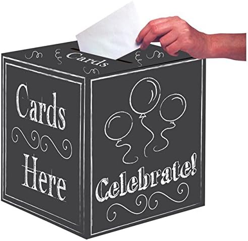 Creative Converting Chalkboard Party Card Post Box (Includes Chalk)