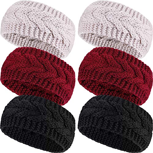 image for Pangda 6 Pieces Winter Headbands Women's Cable Knitted Headbands, Wint