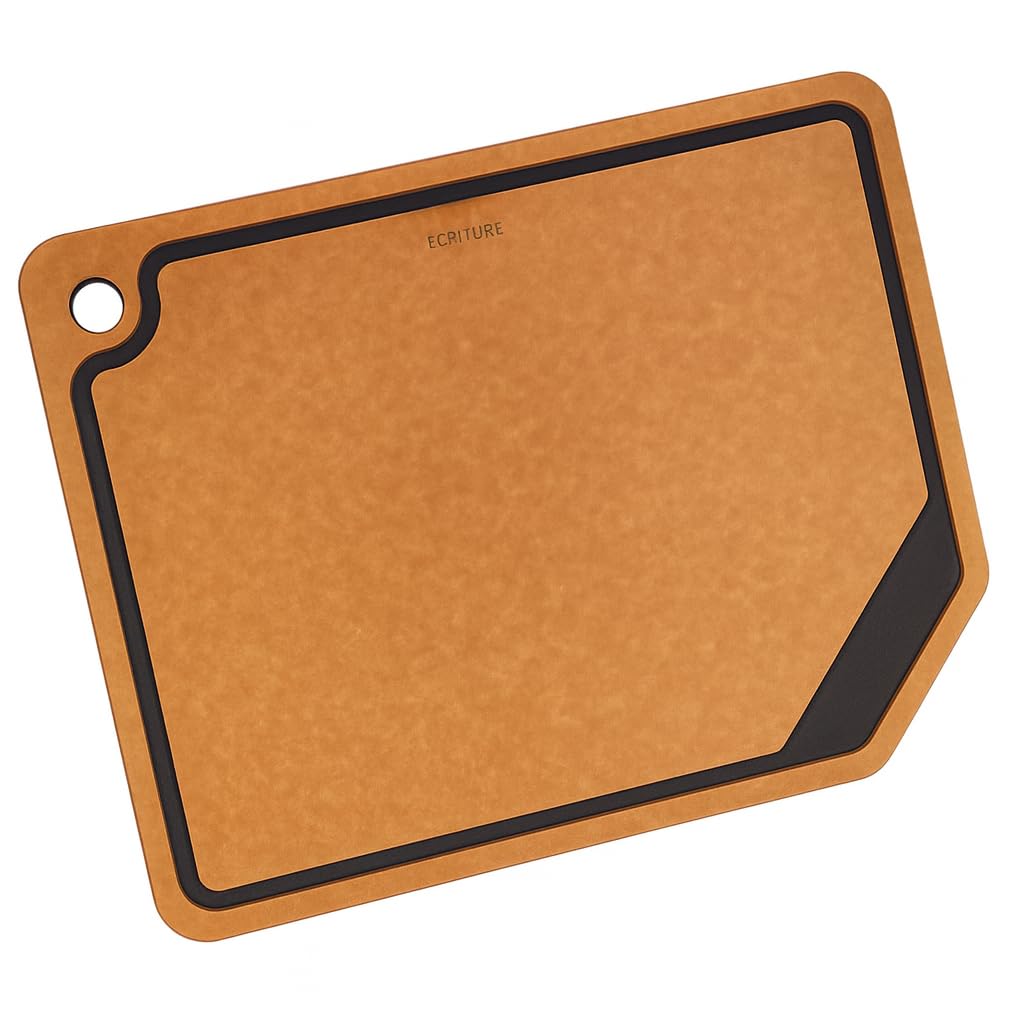 cozydiscount Écriture Kitchen Chopping Board Made of 100% Natural Composite Vellum Paper from Eco-Managed Forests - Stain Resistant - with Groove - 37 x 27.5 cm