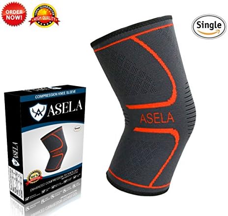 ASELA Ultimate Knee Compression Brace Sleeve For Pain Relief โ Breathable Knee Support Wrap For Runners, Joggers & All Athletes, Recovery From ACL, Meniscus & Arthritis Injuries (Small-1)